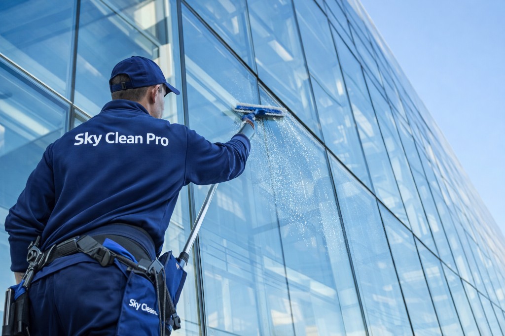 Commercial window cleaning work 3